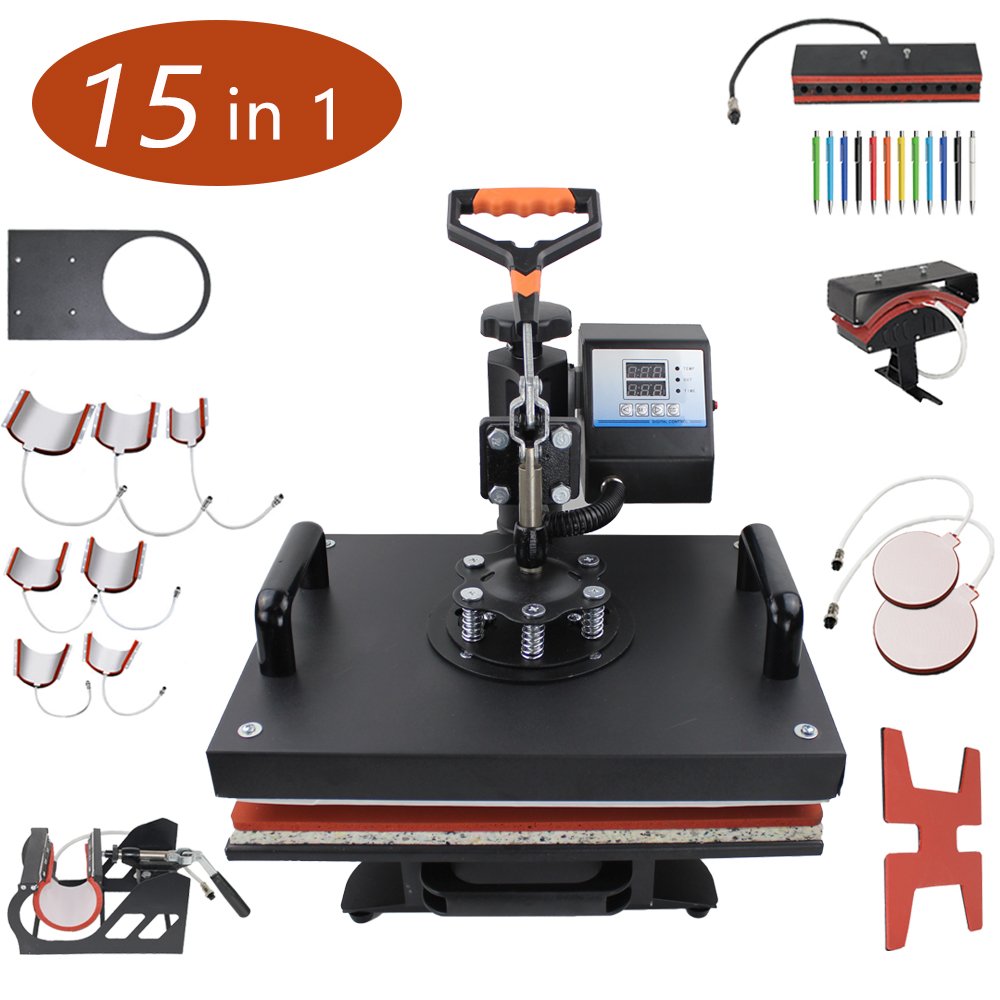 Easysub combination sublimation transfer machine 12x 15 inch maquina de sublimacio 15 in 1 hot press machine, used for t-shirt 1