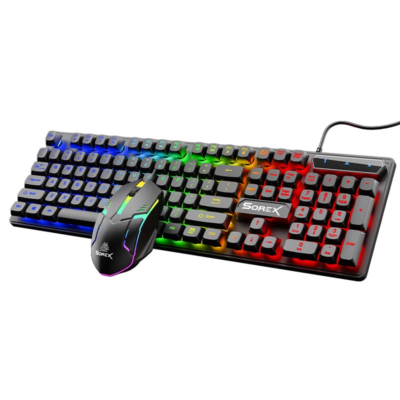 Bestselling KM2025 104 key wired rainbow gaming keyboard universal waterproof backlit laptop/tablet English