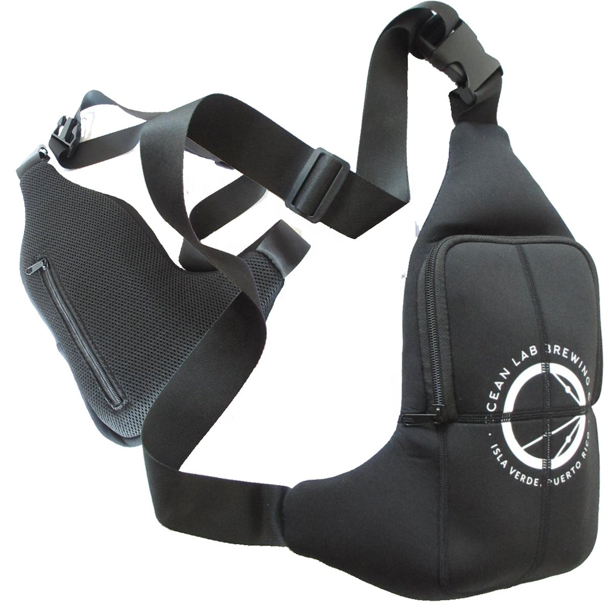 Customized logo printed waterproof waist bag waist bag chloroprene rubber horizontal mountaineering bag