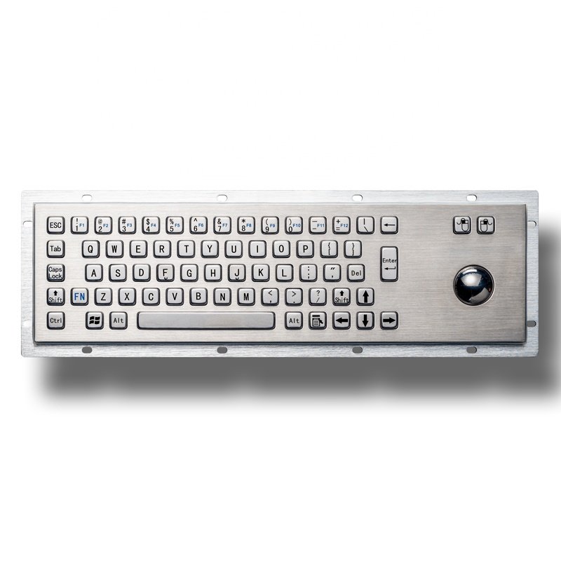 IP65 sturdy waterproof metal stainless steel industrial keyboard with trackball mouse and keyboard, used for information kiosk CNC rolling mill