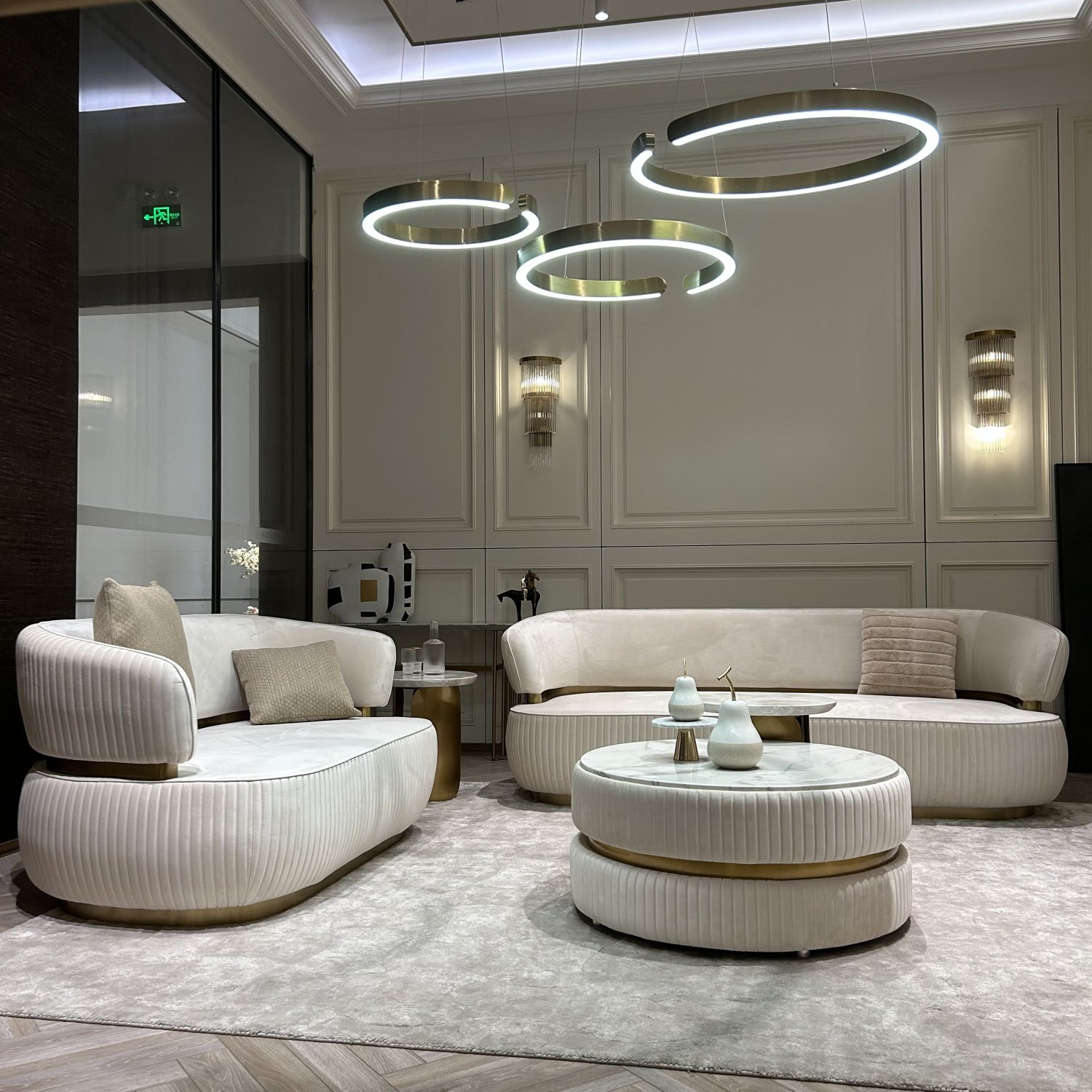 Zhida Living Room Italian Style Home Furniture Luxury Design Velvet 1 2 3 Seater Sofa Set Furniture Villa Living Room Sofa