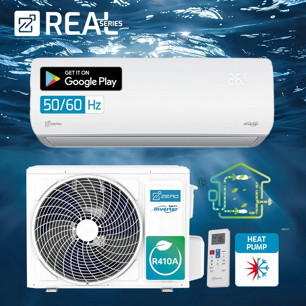 Ultra quiet and Wi Fi supported mini split air conditioner 19 SEER2 12000 Btu variable frequency heat pump, suitable for bedroom and living room air conditioning